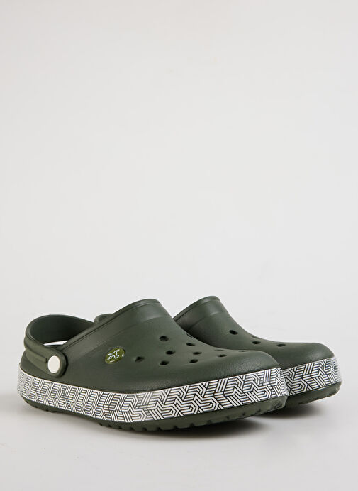 Fabrika Haki-Beyaz Erkek Plaj Terliği INFERNO - Görsel 3