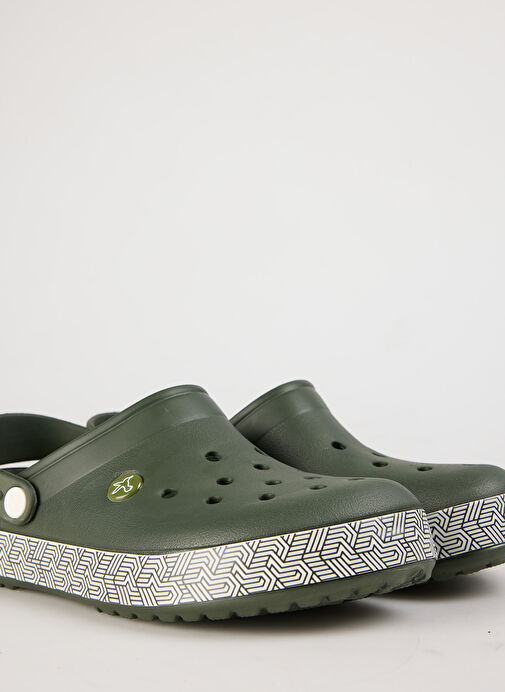 Fabrika Haki-Beyaz Erkek Plaj Terliği INFERNO - Görsel 6