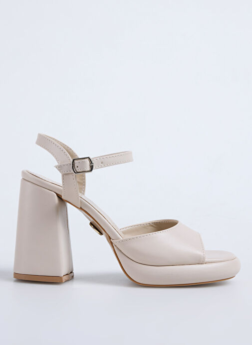 Fabrika Bej Kadın Topuklu Ayakkabı NOSAH - Görsel 2