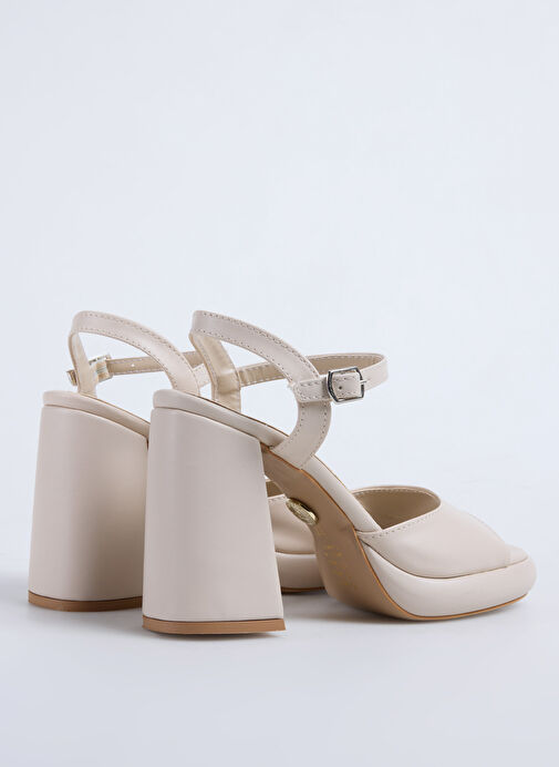 Fabrika Bej Kadın Topuklu Ayakkabı NOSAH - Görsel 4