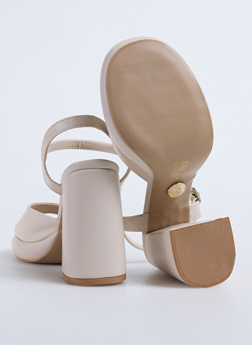 Fabrika Bej Kadın Topuklu Ayakkabı NOSAH - Görsel 5