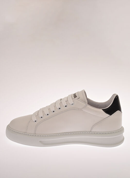 Roberto Cavalli Beyaz-Siyah Erkek Deri Sneaker 25730 - Görsel 3