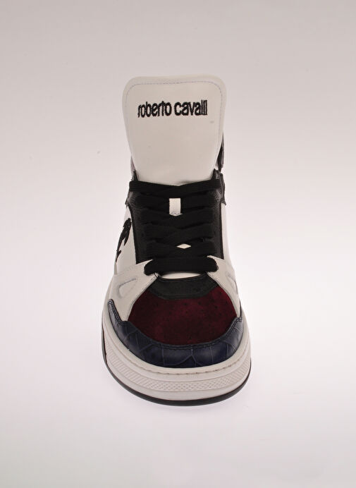 Roberto Cavalli Beyaz-Çok Renkli Erkek Deri Sneaker 25736 - Görsel 4