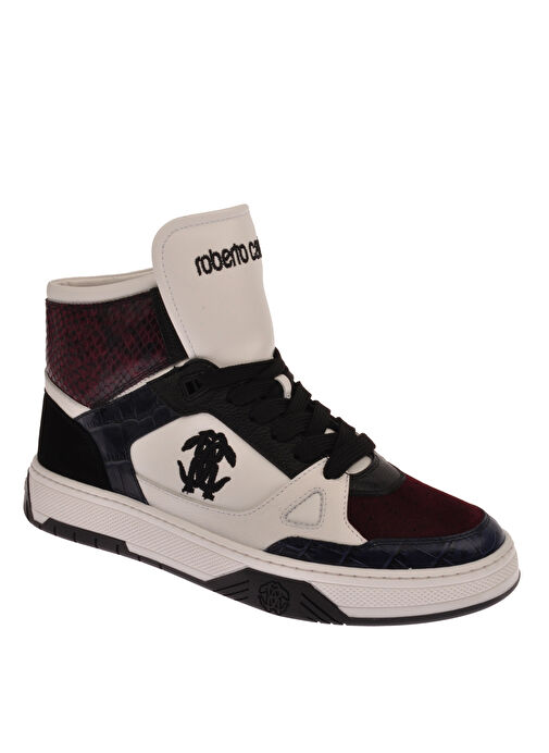 Roberto Cavalli Beyaz-Çok Renkli Erkek Deri Sneaker 25736 - Görsel 5