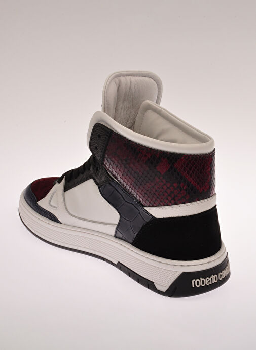 Roberto Cavalli Beyaz-Çok Renkli Erkek Deri Sneaker 25736 - Görsel 6