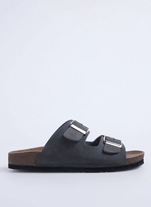 Cotton Bar Antrasit Erkek Terlik ENORAY - Görsel 2