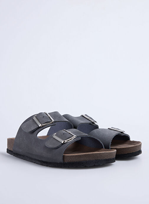 Cotton Bar Antrasit Erkek Terlik ENORAY - Görsel 3