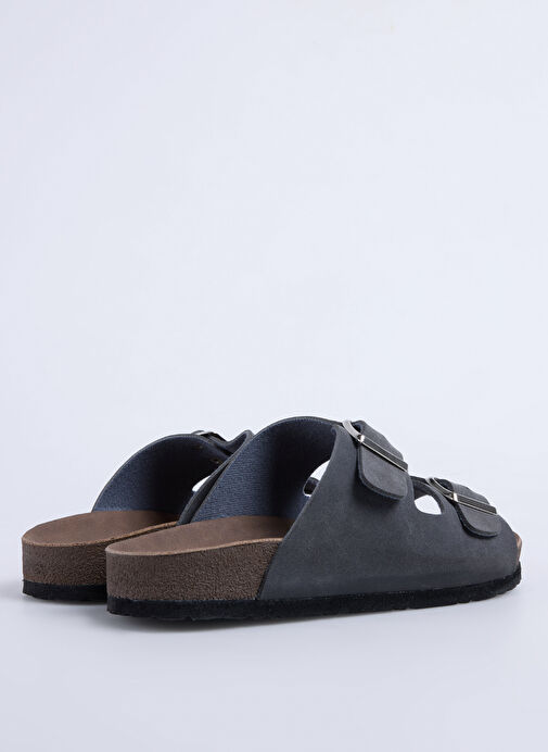 Cotton Bar Antrasit Erkek Terlik ENORAY - Görsel 4