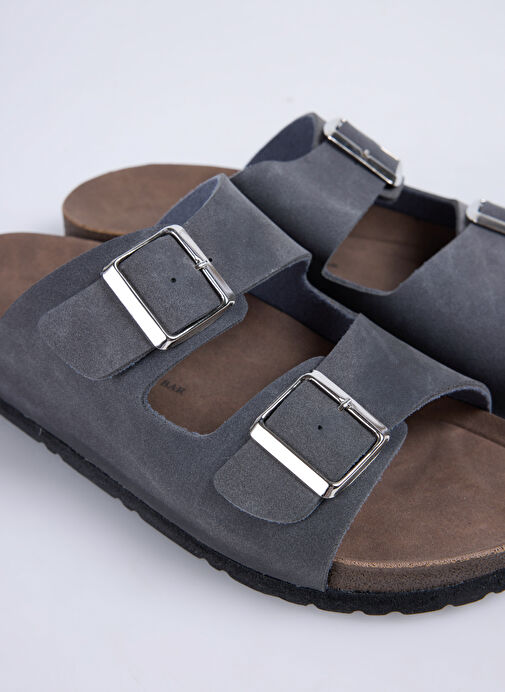 Cotton Bar Antrasit Erkek Terlik ENORAY - Görsel 6