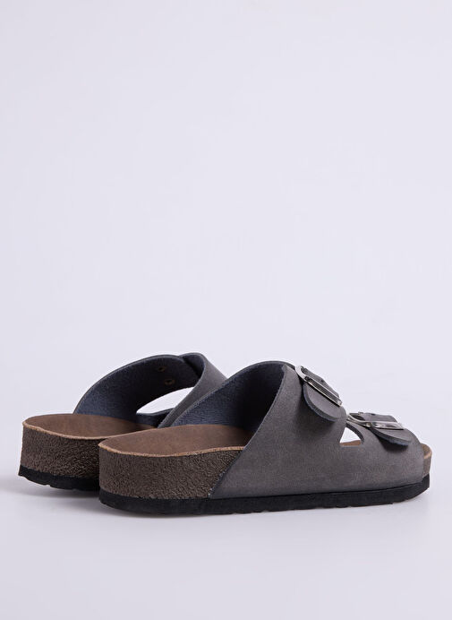 Cotton Bar Antrasit Kadın Terlik MEGINA - Görsel 4