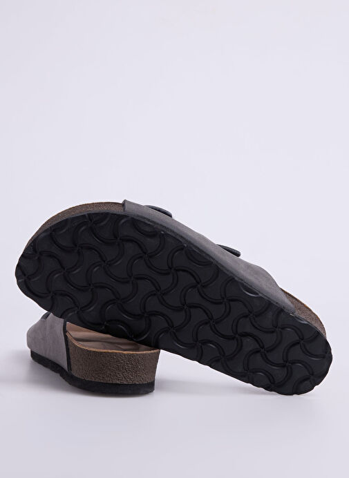 Cotton Bar Antrasit Kadın Terlik MEGINA - Görsel 5