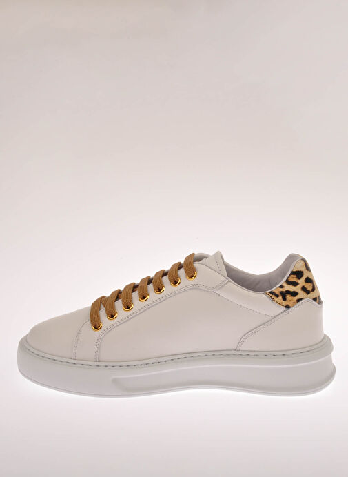 Roberto Cavalli Beyaz Kadın Deri Sneaker LONDON W - Görsel 3