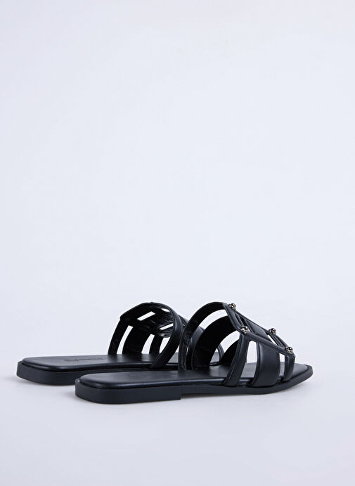 F By Fabrika Siyah Kadın Terlik DERVLA - Görsel 4