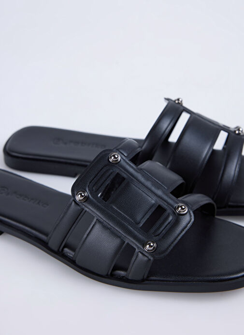 F By Fabrika Siyah Kadın Terlik DERVLA - Görsel 6