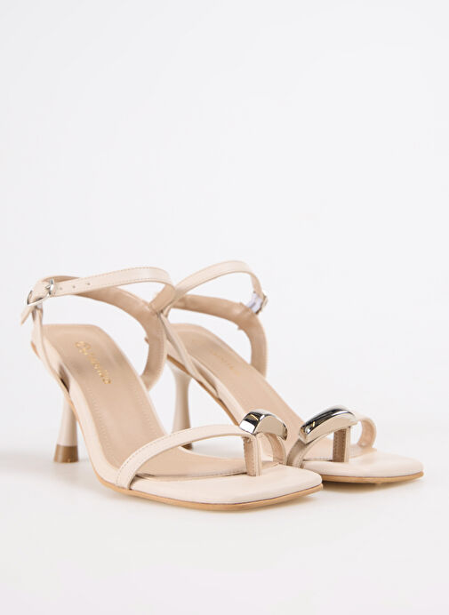 F By Fabrika Bej Kadın Topuklu Ayakkabı BRIGID - Görsel 3