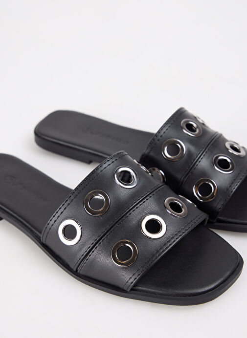 F By Fabrika Siyah Kadın Terlik DARECH - Görsel 6