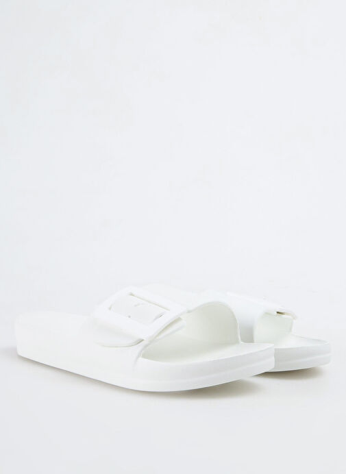 F By Fabrika Beyaz Kadın Plaj Terliği HAVEN - Görsel 3