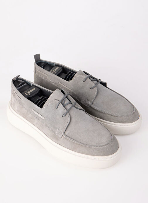 Cotton Bar Gri Erkek Süet Günlük Ayakkabı FARIS-GRAHAM - Görsel 4