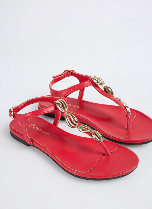 F By Fabrika Kırmızı Kadın Sandalet LULE - Görsel 6