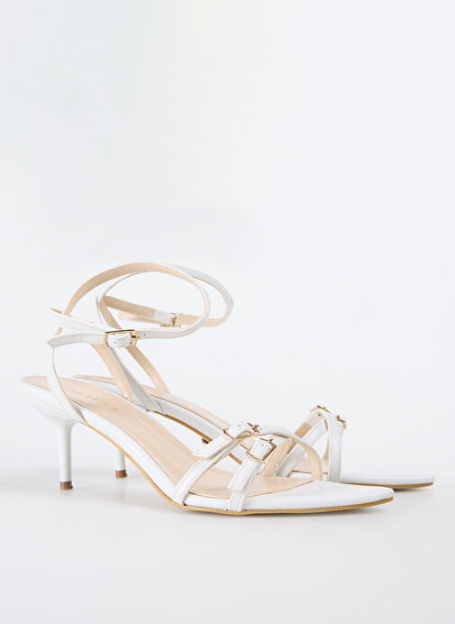 Fabrika Beyaz Kadın Topuklu Ayakkabı ARLINE - Görsel 3
