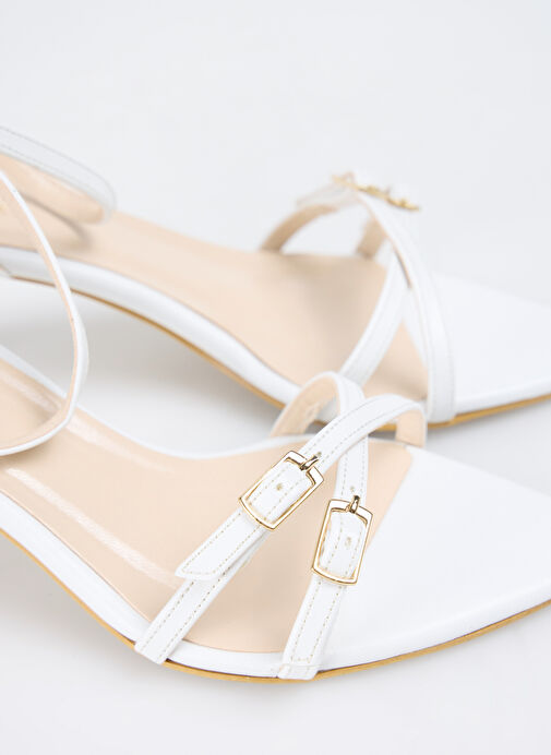 Fabrika Beyaz Kadın Topuklu Ayakkabı ARLINE - Görsel 6