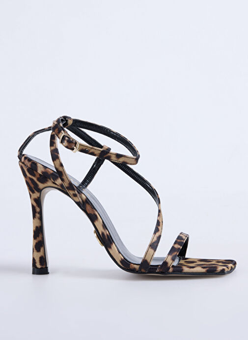 Fabrika Kahverengi Kadın Topuklu Ayakkabı BERTA LEOPAR - Görsel 2