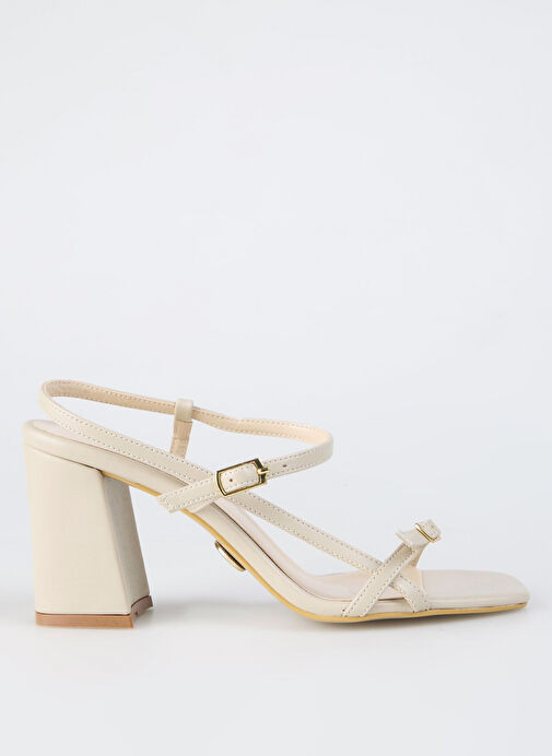 Fabrika Bej Kadın Topuklu Ayakkabı BILTHE - Görsel 2