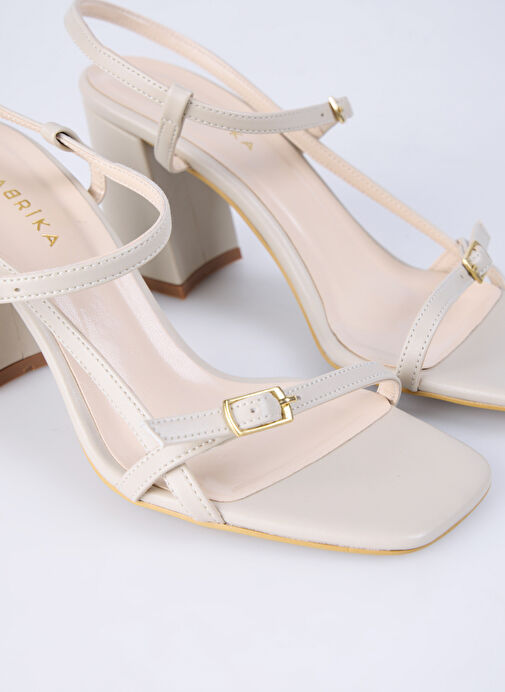 Fabrika Bej Kadın Topuklu Ayakkabı BILTHE - Görsel 6