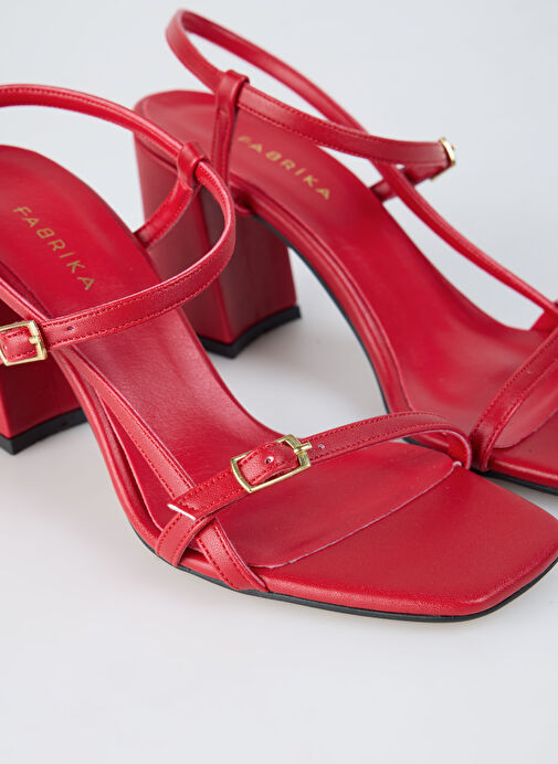 Fabrika Kırmızı Kadın Topuklu Ayakkabı BILTHE - Görsel 6