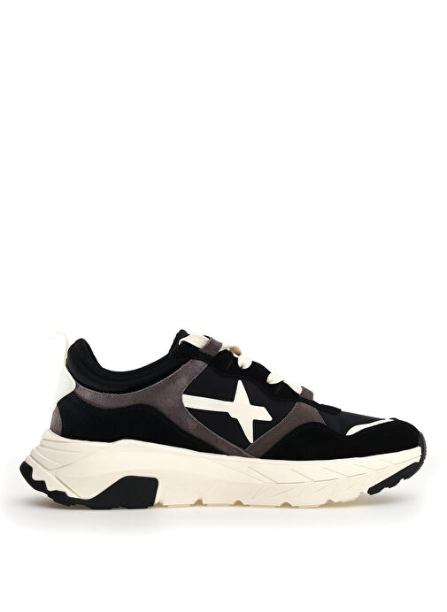 W6Yz Siyah-Beyaz Erkek Süet Sneaker NEXT - Görsel 3