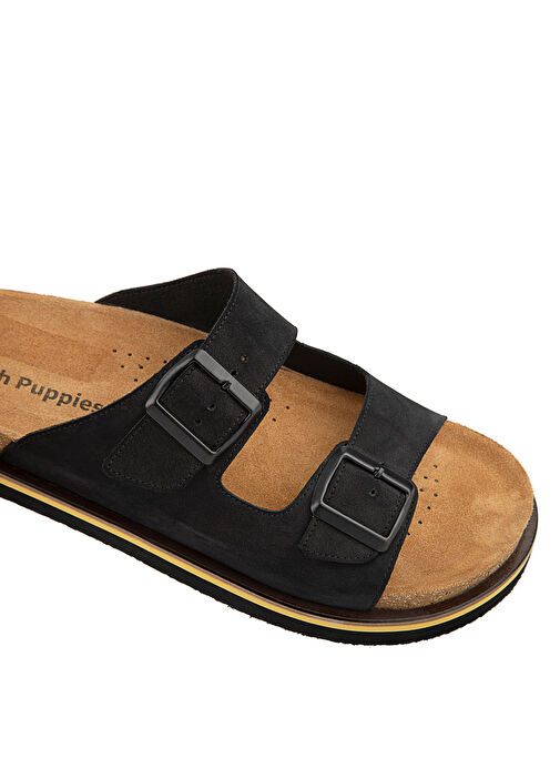 Hush Puppies Siyah Erkek Deri Terlik Brasa - Görsel 5