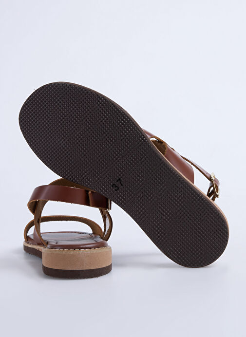 Fabrika Taba Kadın Deri Sandalet D-DENISE - Görsel 5