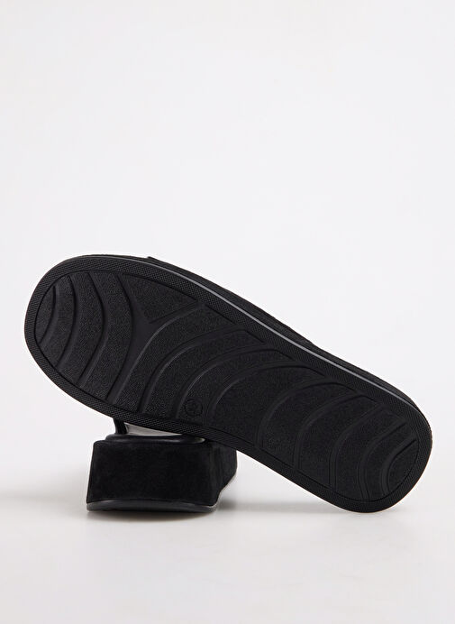 Cotton Bar Siyah Kadın Süet Terlik D-CASIA - Görsel 5