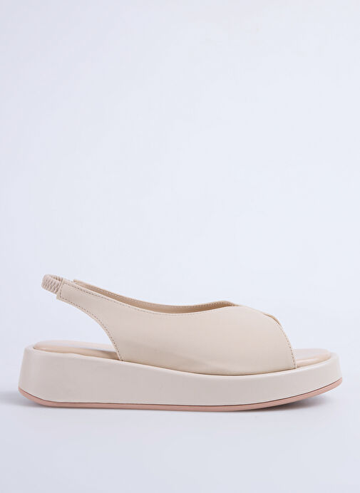 Cotton Bar Bej Kadın Sandalet ALESHAN - Görsel 2