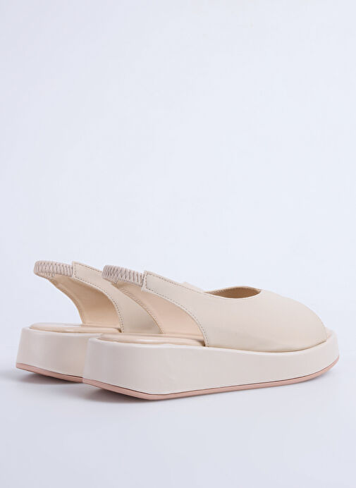Cotton Bar Bej Kadın Sandalet ALESHAN - Görsel 4
