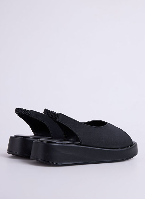 Cotton Bar Siyah Kadın Sandalet ALESHAN - Görsel 4