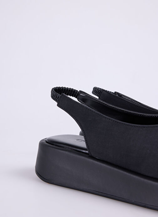 Cotton Bar Siyah Kadın Sandalet ALESHAN - Görsel 6