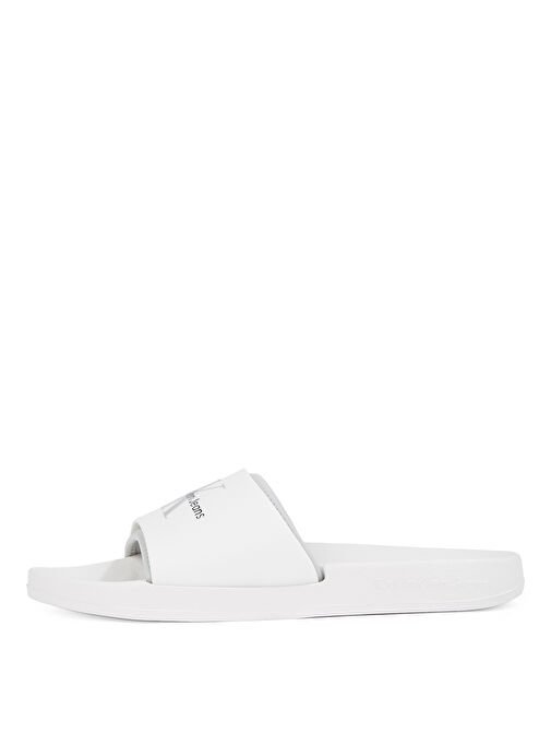 Calvin Klein Beyaz Erkek Plaj Terliği SLIDE MONOGRAM TPU - Görsel 3