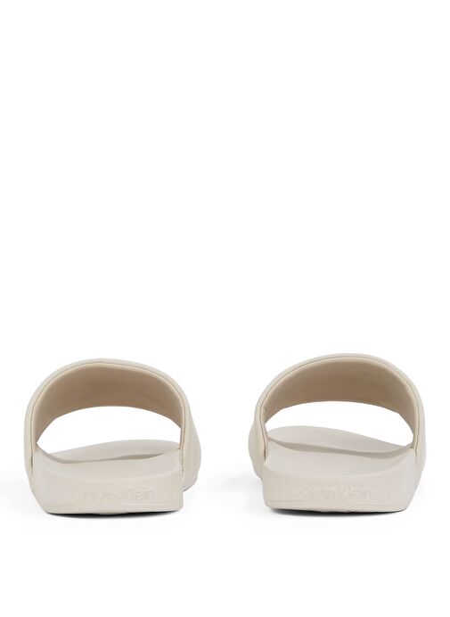 Calvin Klein Ekru Erkek Plaj Terliği POOL SLIDE W/ CK SQUARE - Görsel 6
