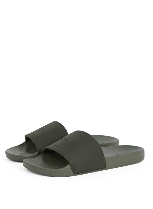 Calvin Klein Haki Erkek Plaj Terliği POOL SLIDE W/ CK SQUARE - Görsel 4