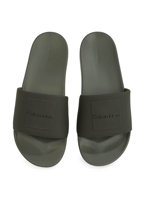 Calvin Klein Haki Erkek Plaj Terliği POOL SLIDE W/ CK SQUARE - Görsel 5