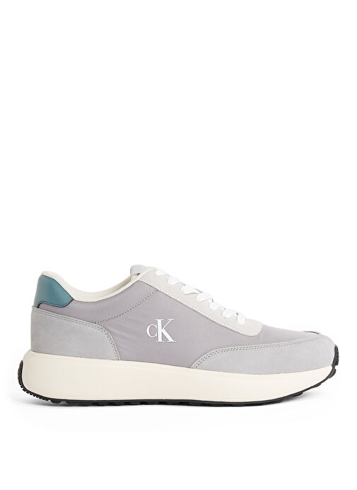 Calvin Klein Gri Erkek Deri Sneaker ATHLEISURE RUNNER LACEUP MIX - Görsel 2