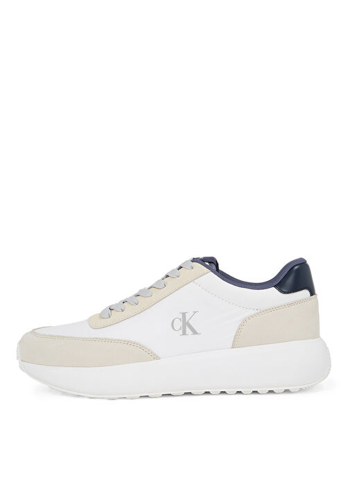 Calvin Klein Beyaz Erkek Deri Sneaker ATHLEISURE RUNNER LACEUP MIX - Görsel 3