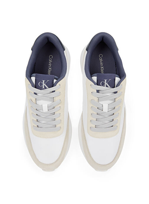 Calvin Klein Beyaz Erkek Deri Sneaker ATHLEISURE RUNNER LACEUP MIX - Görsel 5