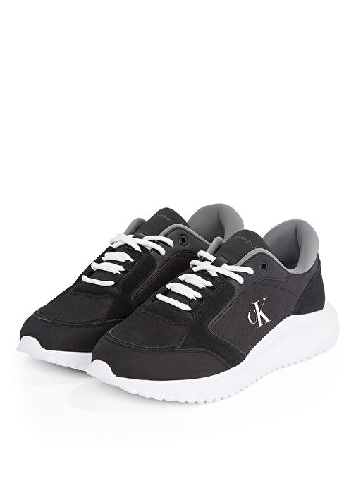 Calvin Klein Siyah - Beyaz Erkek Deri Sneaker EVA RUNNER LOW MG WMM - Görsel 3