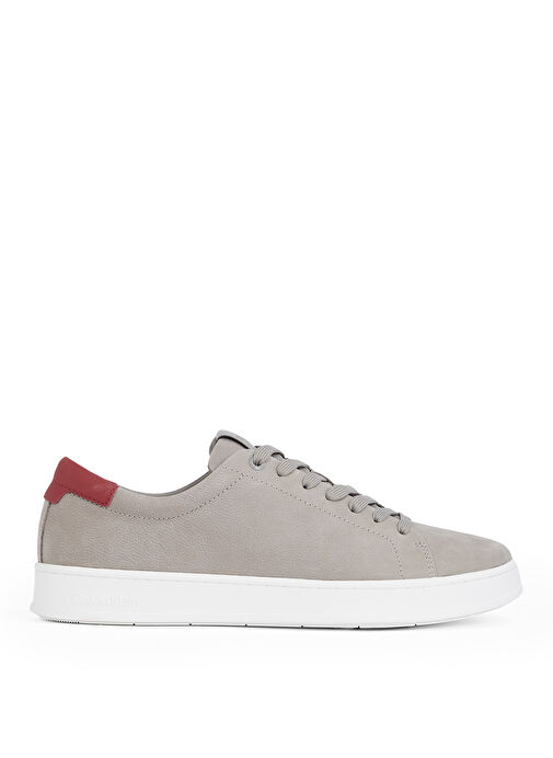 Calvin Klein Gri Erkek Deri Sneaker LOW TOP LACE UP NU - Görsel 2