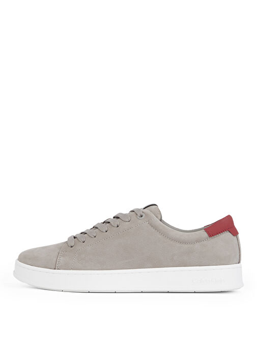Calvin Klein Gri Erkek Deri Sneaker LOW TOP LACE UP NU - Görsel 3