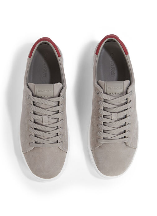 Calvin Klein Gri Erkek Deri Sneaker LOW TOP LACE UP NU - Görsel 5