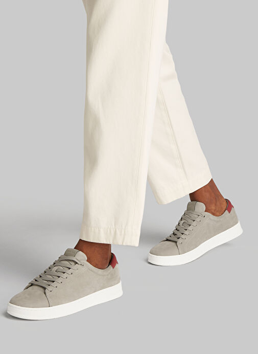 Calvin Klein Gri Erkek Deri Sneaker LOW TOP LACE UP NU - Görsel 7