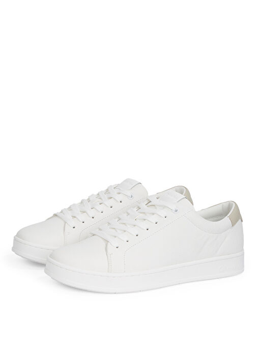 Calvin Klein Beyaz Erkek Deri Sneaker LOW TOP LACE UP NU - Görsel 4